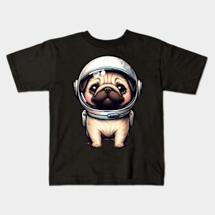 Pug astronaut cute little Kids T-Shirt